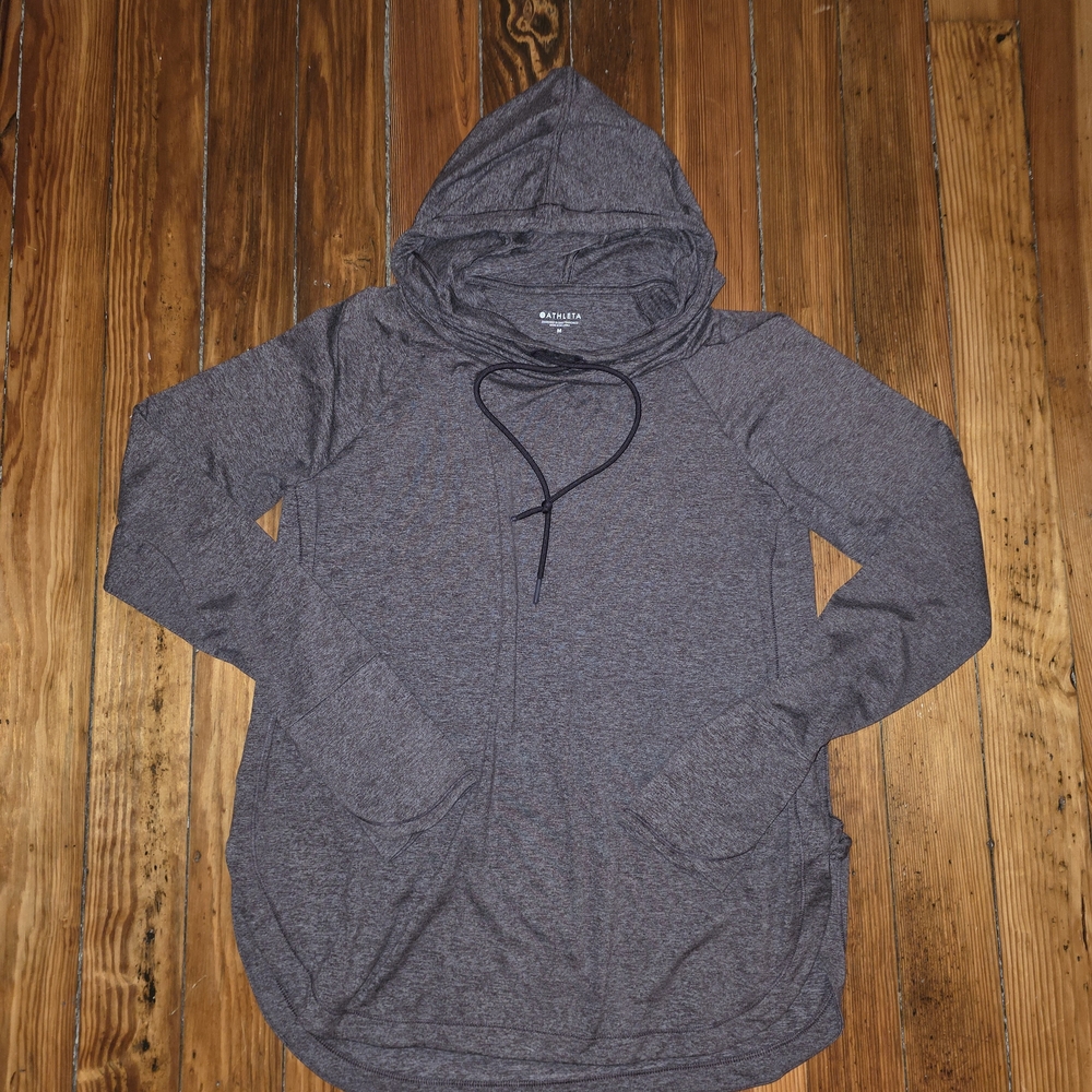 Athleta Heathered Plumb Cowl Neck Hoodiw